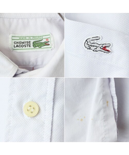 FRENCH LACOSTE（フレンチラコステ）の「70s 80s フランス製 フレンチラコステ Lacoste 長袖 ボタンダウン シャツ パープル メンズL相当 ヨーロッパ古着（シャツ/ブラウス・レディース・パープル・L）」の2枚目の写真