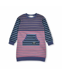 Noeil aime BeBe | 【お揃い】裏毛ボーダーカンガルーポケットワンピース(80~130cm)(ワンピース)