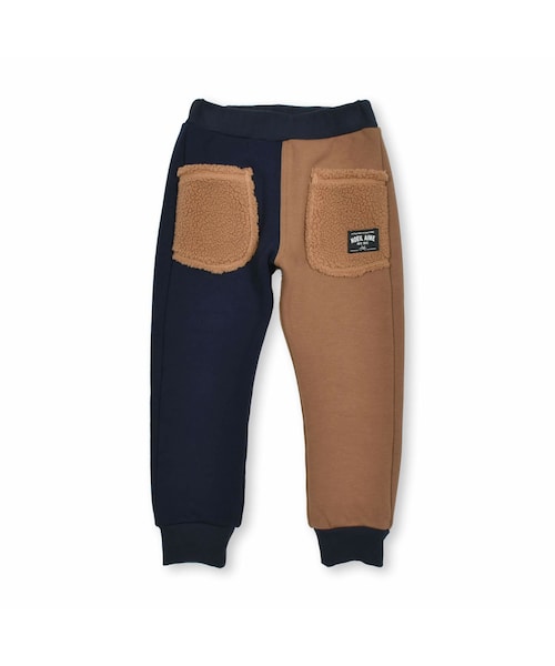 Noeil aime BeBe(ノイユエイムベベ)の「裏起毛配色ボアポケットパンツ(80~130cm)(スウェットパンツ・キッズ・ブルー/グリーン・110)」の1枚目の写真