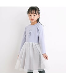 BeBe | バレエシューズ刺しゅうチュール切替ワンピース(80~150cm)(ワンピース)