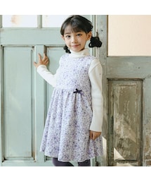 BeBe | ベロアフラワーワルツワンピース(90~150cm)(ジャンパースカート)