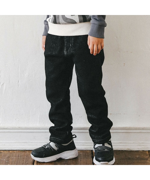 BeBe（ベベ）の「デニムムートンパンツ(80~150cm)（デニムパンツ・キッズ・ブルー/ブラック・110）」の2枚目の写真