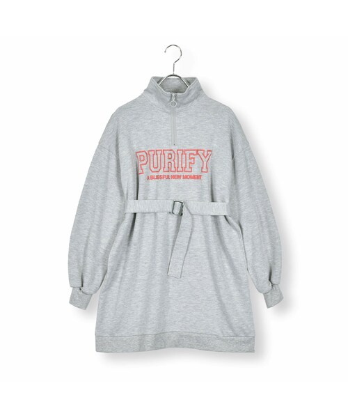 ZIDDY（ジディ）の「ハーフジップワンピース(130~160cm)（ワンピース・キッズ・グリーン/グレー・150）」の2枚目の写真