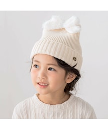 SLAP SLIP | ファーリボン付きニット帽(48~55cm)(ニットキャップ/ビーニー)