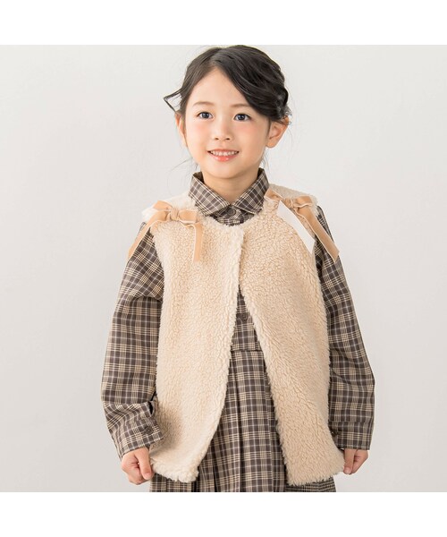 SLAP SLIP（スラップスリップ）の「肩リボンチェック柄ファー