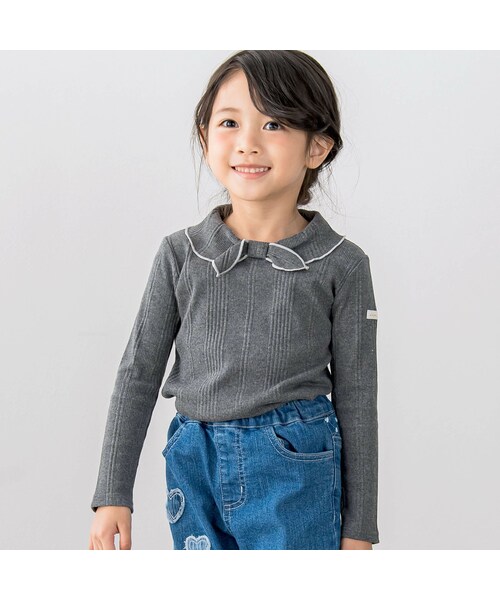 SLAP SLIP（スラップスリップ）の「ビッグリボンカラー長袖Tシャツ(80