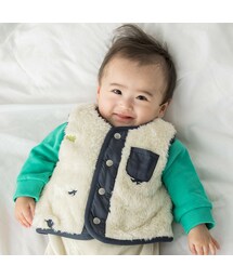 SLAP SLIP BABY | 【お揃い】恐竜キルト総柄ボアタフタリバーシブルベストベビー(70~80cm)(その他ベビーウェア)