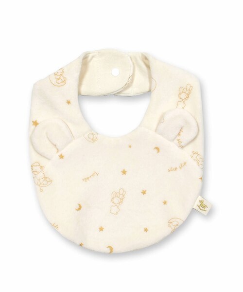 SLAP SLIP BABY(スラップスリップベビー)の「【お揃い】アニマル柄耳付スタイベビー(スタイ/よだれかけ・キッズ・ピンク/ホワイト・ワンサイズ)」の2枚目の写真