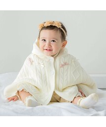 SLAP SLIP BABY | 裏ボアケーブルニットマント(50~90cm)(その他ベビーウェア)
