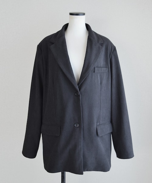 Marient(マリエント)の「コーデュロイテーラードJK(テーラードジャケット・レディース・グレー/ベージュ・FREE)」の1枚目の写真