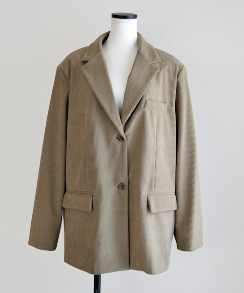 Marient(マリエント)の「コーデュロイテーラードJK(テーラードジャケット・レディース・グレー/ベージュ・FREE)」の2枚目の写真