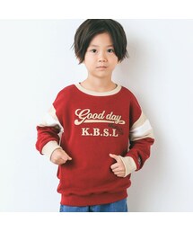 SLAP SLIP（スラップスリップ）の「ライン袖切り替え厚盛刺しゅうトレーナー(80~130cm)（スウェット・キッズ）」