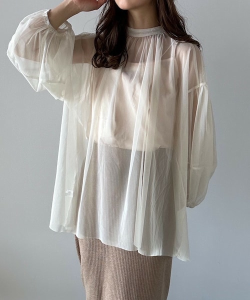 t a r o s u（タロス）の「sheer tulle blouse/シアーチュールブラウス