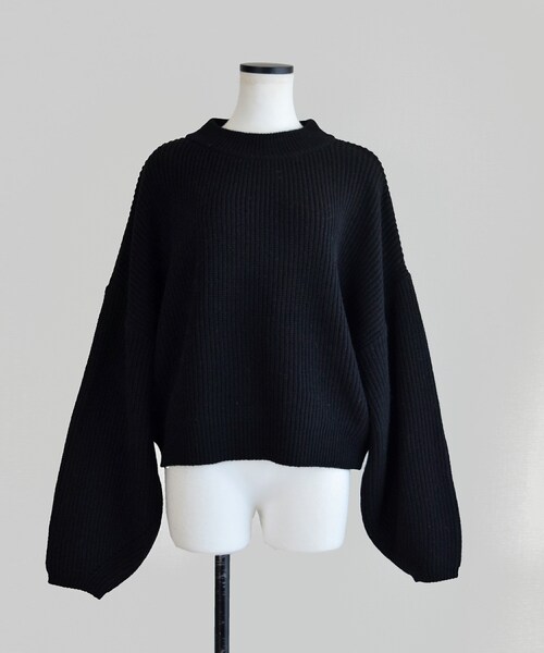 Marient(マリエント)の「ボリュームスリーブKT(ニット/セーター・レディース・グレー/ブラック・FREE)」の2枚目の写真