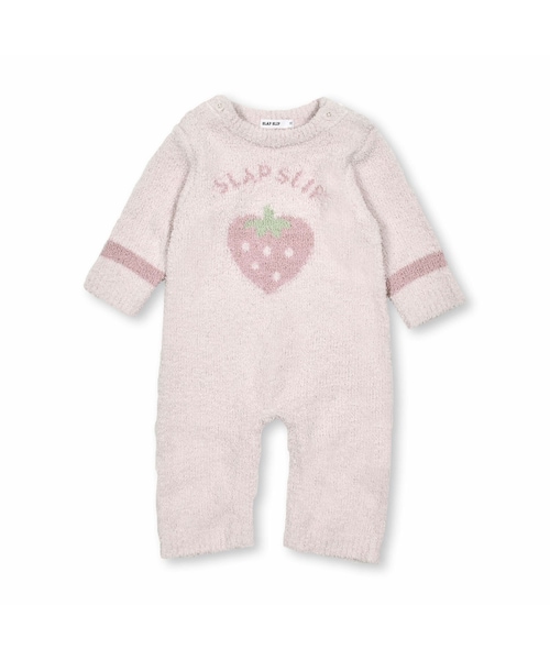 SLAP SLIP BABY（スラップスリップベビー）の「クマイチゴモチーフブークレニットロンパースベビー(70~80cm)（ロンパース・キッズ・ブラウン/その他/ホワイト/ピンク・70）」の3枚目の写真
