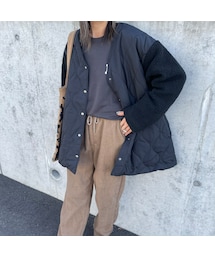 copine | 袖ボアキルティングミドル丈コート(その他アウター)