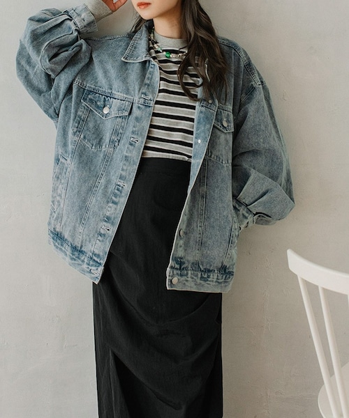 Flugge（フラッジー）の「10OZ oversize denim JK（デニムジャケット・レディース・ブルー/その他・FREE）」の2枚目の写真