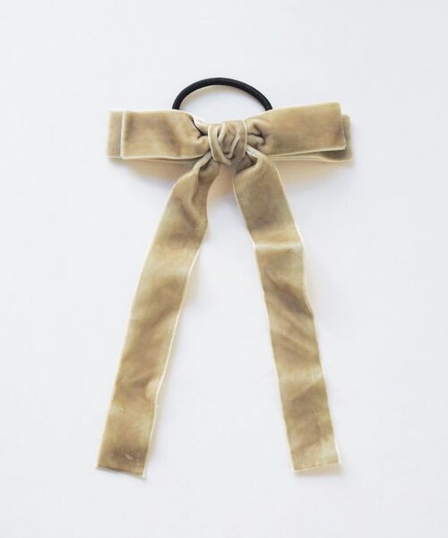 Crisp（クリスプ）の「ベロアリボンヘアゴム[c3R3315]（ヘアゴム・レディース・ベージュ/ダークブラウン/グリーン・FREE）」の5枚目の写真