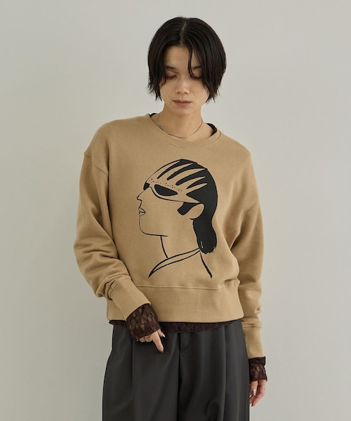 ADAM ET ROPE'(アダムエロペ)の「【Camille de Cussac by SALON】アートプリントスウェット(スウェット・レディース・ホワイト/ホワイト系/ベージュ/ベージュ系・F)」の22枚目の写真