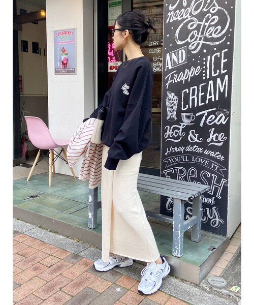 スリットニットフィットスカート