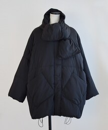 Marient | ノーカラーフェイクダウンジャケット　マフラー付き(ダウンジャケット/コート)