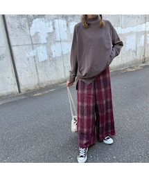 copine | 2wayサスペンダー付チェック柄起毛PT(その他パンツ)