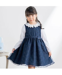 Tartine et Chocolat | 【日本製】オーガンジー小花刺しゅうジャンパースカート(110~130cm)(ジャンパースカート)