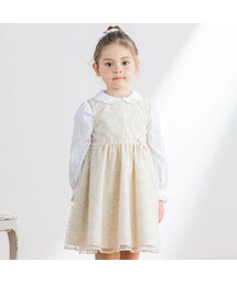 Tartine et Chocolat | 【日本製】オーガンジー小花刺しゅうジャンパースカート(110~130cm)(ジャンパースカート)