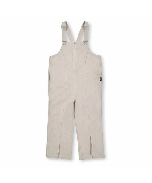 ZIDDY（ジディ）の「ジップ付き前スリットオーバーオール(130~160cm)（サロペット/オーバーオール・キッズ・グリーン/ベージュ・150）」の2枚目の写真
