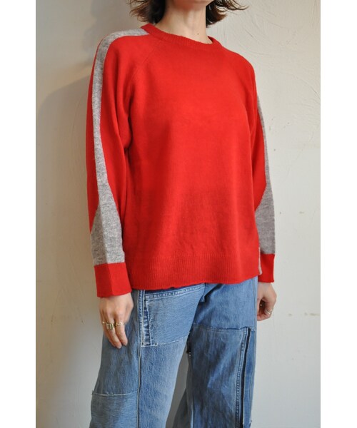 --（--）の「ラインプルオーバー（ニット/セーター・レディース・ベージュ/レッド/ブルー・one）」の3枚目の写真