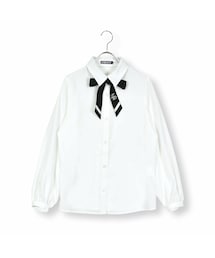 ZIDDY | ライン入りタイ付きブラウス(130~160cm)(シャツ/ブラウス)