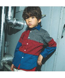WASK | ランダム切り替えダブルジャガードチェックシャツ(100~160cm)(シャツ/ブラウス)