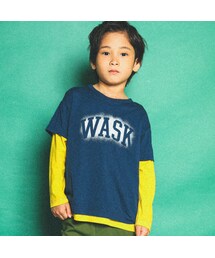 WASK | ロゴプリントデニムポケットリバーシブルTシャツ(100~160cm)(Tシャツ/カットソー)