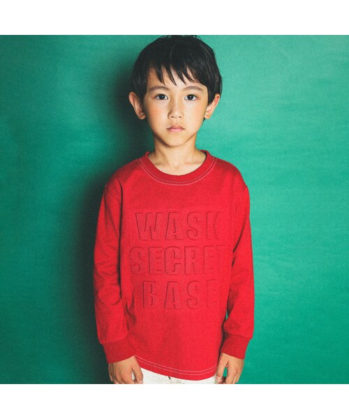 WASK（ワスク）の「エンボスロゴサルプリントTシャツ(100~160cm)（Tシャツ/カットソー・キッズ・グリーン/レッド・110）」の2枚目の写真