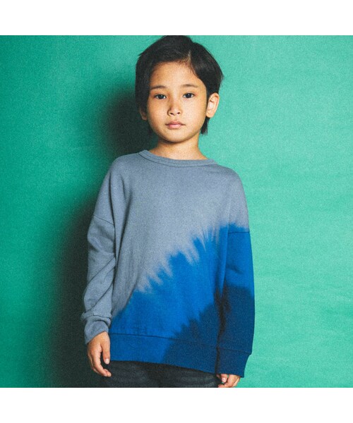 WASK（ワスク）の「段染めパイルトレーナー(100~160cm)（スウェット・キッズ・ホワイト/ブルー・110）」の2枚目の写真