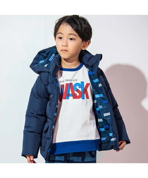 WASK（ワスク）の「裏地スクリーンスパンテレコタフタダウンジャケット(100~160cm)（ダウンジャケット/コート・キッズ・レッド/ブルー・110）」の2枚目の写真