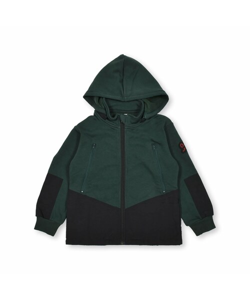 WASK(ワスク)の「ナンバーワッペンエステル裏起毛パーカー(100~160cm)(ジャージ・キッズ・ブラック/グリーン・110)」の2枚目の写真