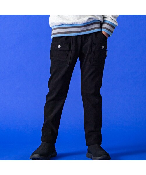 WASK（ワスク）の「ポケットストレッチツイル裏起毛パンツ(100~160cm)（その他パンツ・キッズ・ブルー/ブラック・110）」の2枚目の写真