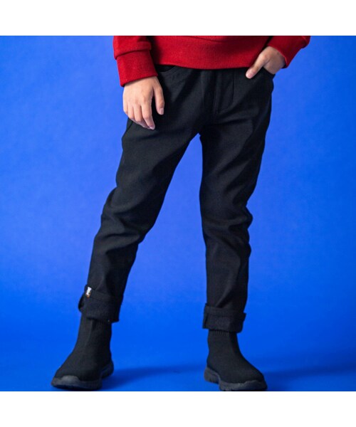 WASK（ワスク）の「ネーム付きストレッチツイル裏起毛パンツ(100~160cm)（その他パンツ・キッズ・イエロー/ベージュ/ブラック・110）」の2枚目の写真