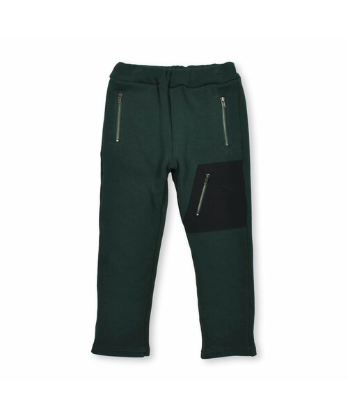 WASK（ワスク）の「ファスナーポケット付きエステル裏起毛パンツ(100~160cm)（その他パンツ・キッズ・ブラック/グリーン・110）」の2枚目の写真
