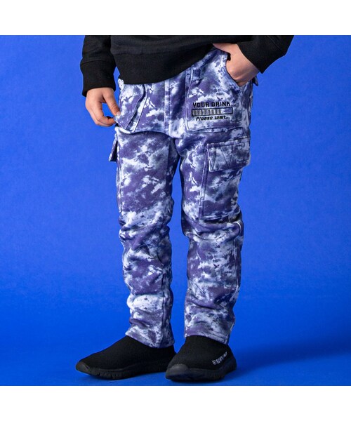 WASK（ワスク）の「タイダイプリントカーゴパンツ(100~160cm)（カーゴパンツ・キッズ・ブラック/パープル・110）」の2枚目の写真