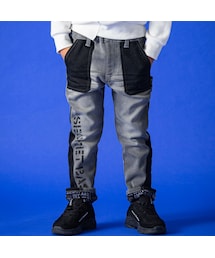 WASK（ワスク）の「ロゴ配色パンツボンディングデニムパンツ(100～160cm)（デニムパンツ・キッズ）」