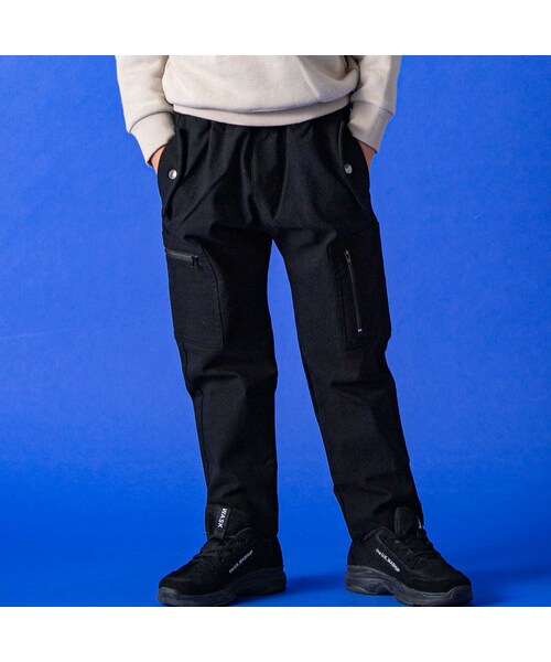 WASK（ワスク）の「ファスナーポケットツイル裏起毛パンツ(100～160cm)（カーゴパンツ・キッズ・イエロー/ブラック・110）」の2枚目の写真
