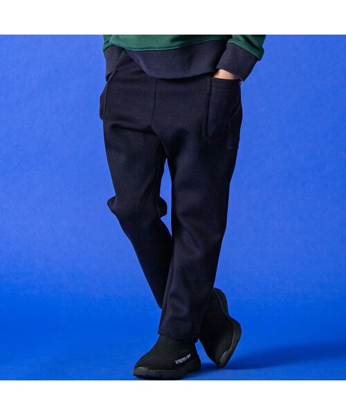 WASK（ワスク）の「パイピングファスナーダンボールニットパンツ(100～160cm)（スウェットパンツ・キッズ・グレー/ブラック・110）」の2枚目の写真