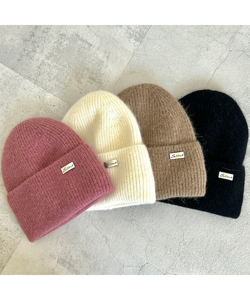 copine(コピン)の「ニット帽(4color)(ニットキャップ/ビーニー・レディース・ホワイト/モカブラウン/ダスティピンク/ブラック・F)」の3枚目の写真