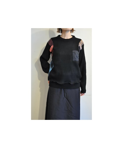RehersalL（リハーズオール）の「パジャマラインパッチコマンドセーター（ニット/セーター・レディース・ブラウン/ブラック/グリーン・one）」の2枚目の写真