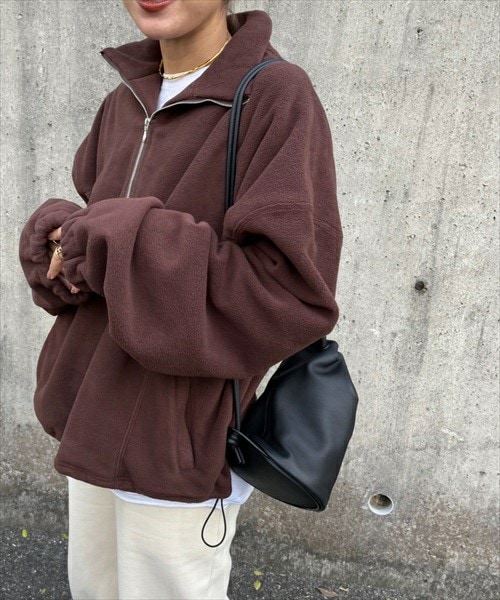 L.H.P（エルエイチピー）の「フリースハーフジッププルオーバー（その他トップス・レディース・ホワイト/ブラウン/ブルー・S/M/L）」の2枚目の写真