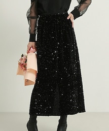 DHOLIC（ディーホリック）の「ベロアスパンコールマキシスカート（スカート・レディース）」