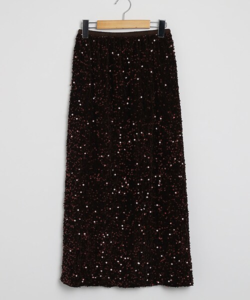 DHOLIC（ディーホリック）の「ベロアスパンコールマキシスカート（スカート・レディース・ブラック/グレー/ブラウン・FREE）」の2枚目の写真