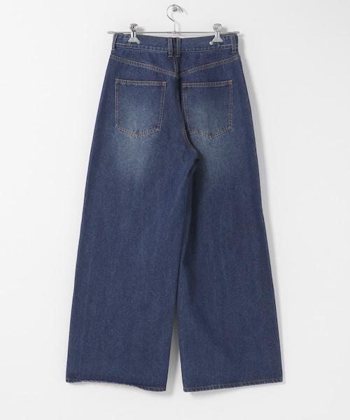 KBF（ケイビーエフ）の「WIDEレッグアジャストデニム（デニムパンツ・レディース・BLUE/L.BLUE・36/38）」の7枚目の写真